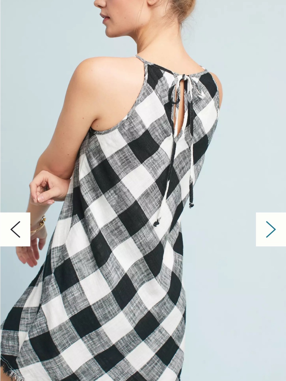 Anthropologie Cloth & Stone Frayed Gingham Dress - Picture 2 of 10